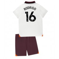 Fotbalové Dres Manchester City Rodri Hernandez #16 Dětské Venkovní 2023-24 Krátký Rukáv (+ trenýrky)